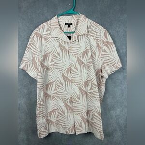 Express Tropical Beach Linen Leaf Print Men's  Size‎ XL